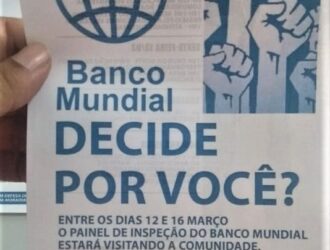 Panfleto produzido pela comunidade Boa Esperança em mobilização para visita do Painel de Inspeção em março de 2020.